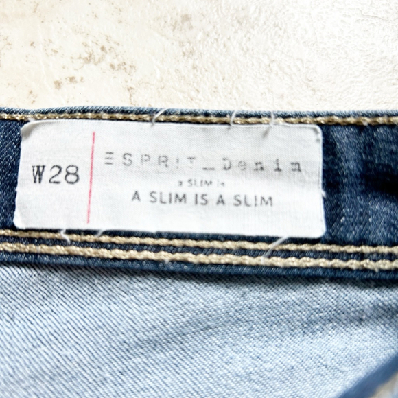 Esprit Denim Denim Capris Pants Slim Size 28 Blue Stretch Summer Spring - Picture 6 of 13